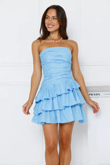 Attention Snatch Mini Dress Blue